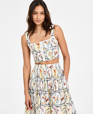 Avec Les Filles Women's Lace-Trim Crop Tank - Macy's | Macy's