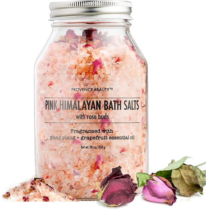 Pink Himalayan Bath Salt with Rose Petals -100% Natural Aromatherapy and Relaxation - Ylang Ylang... | Amazon (US)
