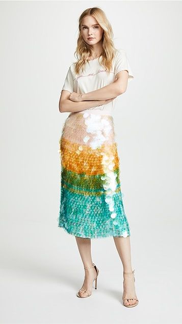 Adelai Cascade Sequined Skirt | Shopbop