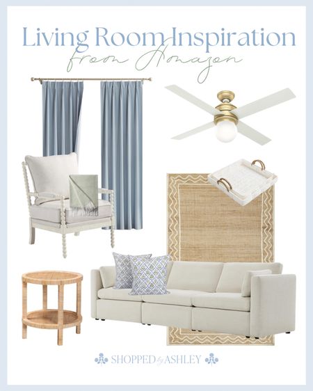 Coastal grandmillennial living room inspiration from Amazon! 

Amazon home, Amazon finds, Amazon furniture, found it on Amazon, coastal grandmother, look for less, designer look, rattan, woven, Grandmillennial Amazon, blue curtains, spindle chair, white ceiling fan 

#LTKstyletip #LTKhome