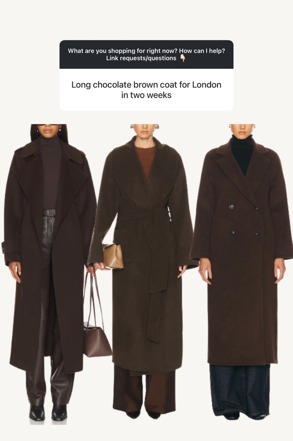 Chocolate brown coats 🤎