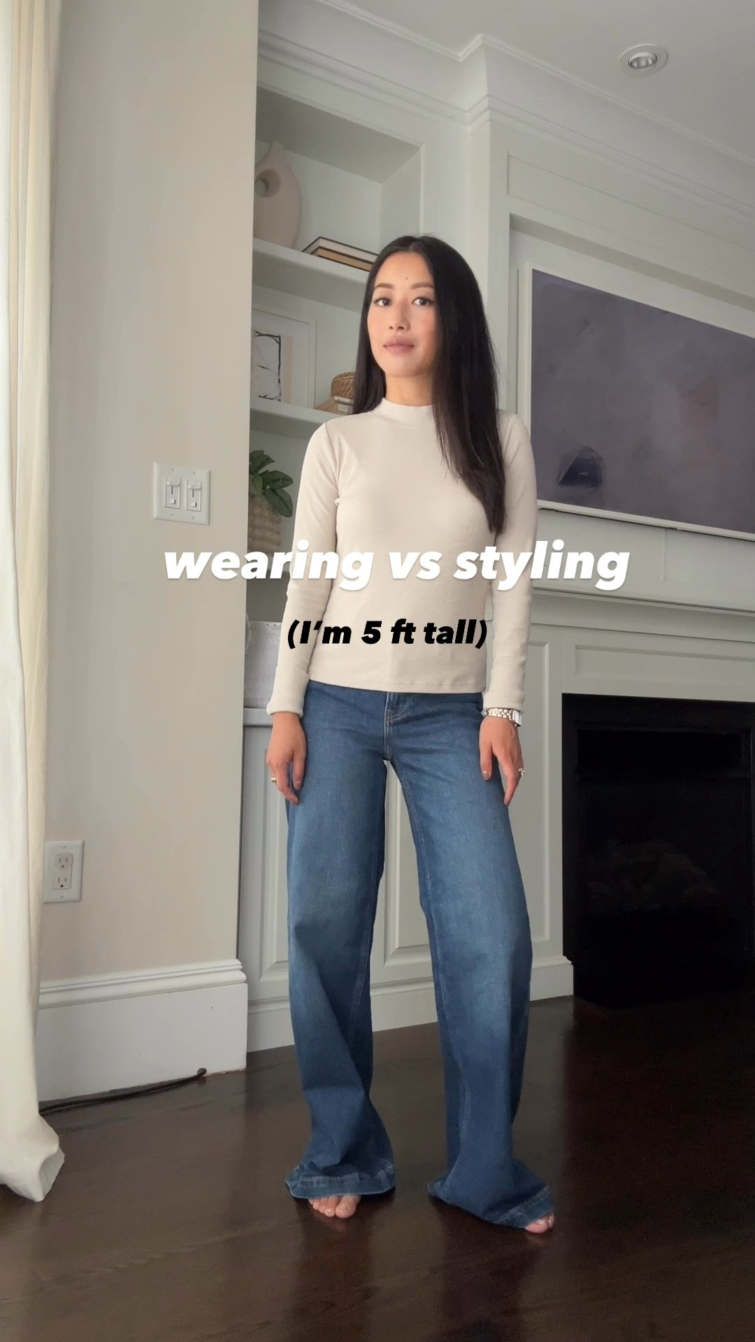 Easy fall outfits with these wide leg trouser jeans and several jacket options

• Gap mockneck long sleeve Xs petite, nice base layer 

• belt shown up close in video is edited pieces 

• Gap high rise stride wide-leg jeans in dark wash 24P - very elongating trouser jean at an amazing price! Has some stretch. 

Gap runs a little big fyi, but the length will shrink in the wash a bit if you machine wash and dry. I didn’t want to shrink mine but my very petite friend got the exact same pair and shrunk her to wear with lower shoes

• Amazon “The Drop” sock style boots 5.5. These ankle booties have a stretch shaft so fit nicely under all sorts of denim and pants 

• Madewell bucket tote

• Aritzia blazer in nomad taupe 00, fitted on me with sleeves slightly long 

• Vero Moda cardigan xs petite from nordstorm. The Style is still current and available, but my color is old from prior years. Petite, friendly fit, length and sleeves

• Aritzia Stella bomber jacket in light birch xxs - also in black . 

I also linked their Succession bomber which is very similar in fit, except it has stronger shoulder pads for an edgier silhouette and a zipper instead of buttons. 

You can see the succession bomber in a recent try on video in my LTK paired with loose jeans

#LTKWorkwear #LTKSeasonal #LTKStyleTip