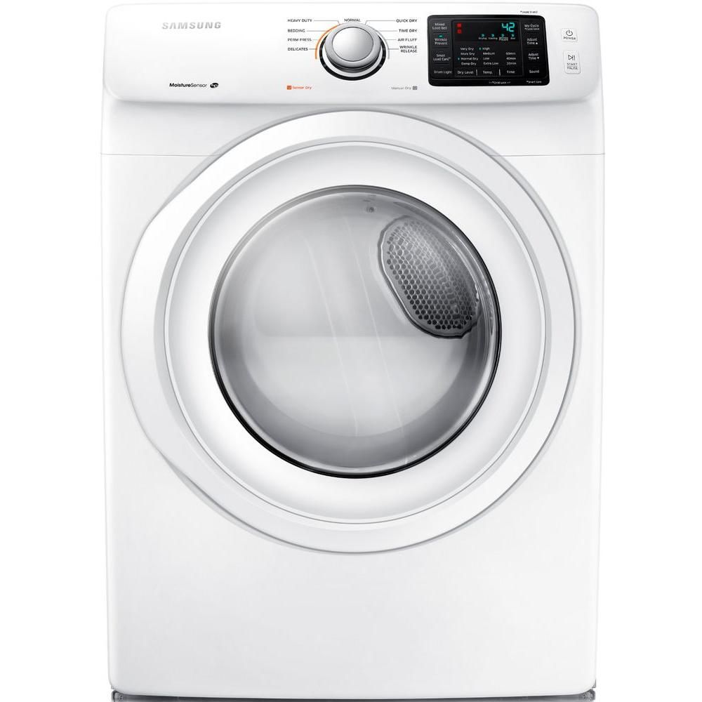 Samsung 7.5 cu. ft. Electric Dryer in White-DV42H5000EW - The Home Depot | The Home Depot
