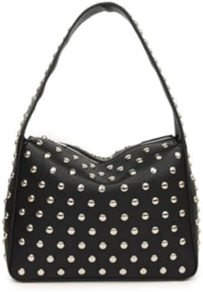 Women Studded Purses Black Shoulder Bag Y2k Pu Leather Rivet Handbag Trendy Gothic Underarm Purse... | Amazon (US)