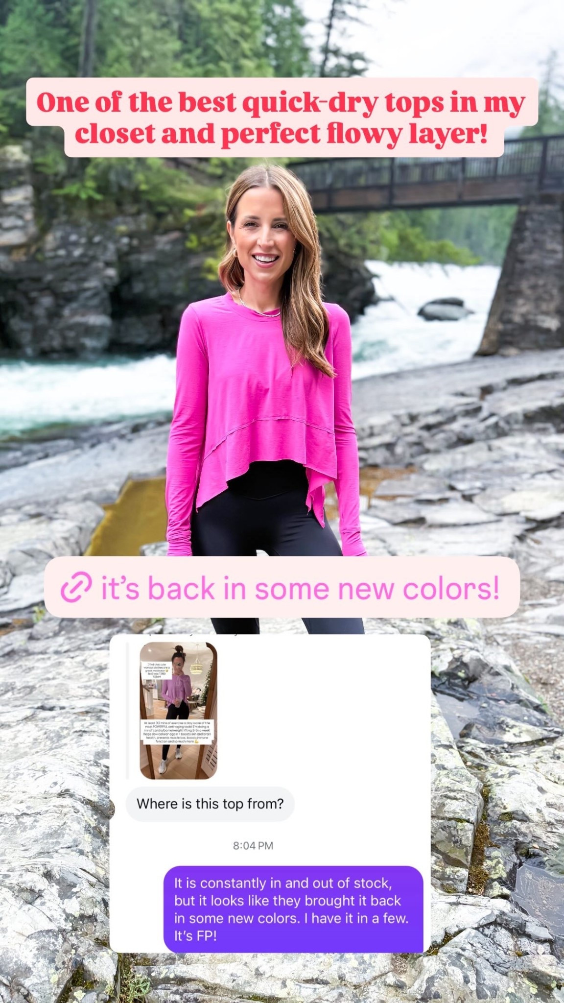 One of the best quick-dry tops in my closet and perfect flowy layer! Free People tempo tee in XS. Workout top. Athleisure. Activewear. I wore this to glacier national park. 

#LTKTravel #LTKootd #LTKActive