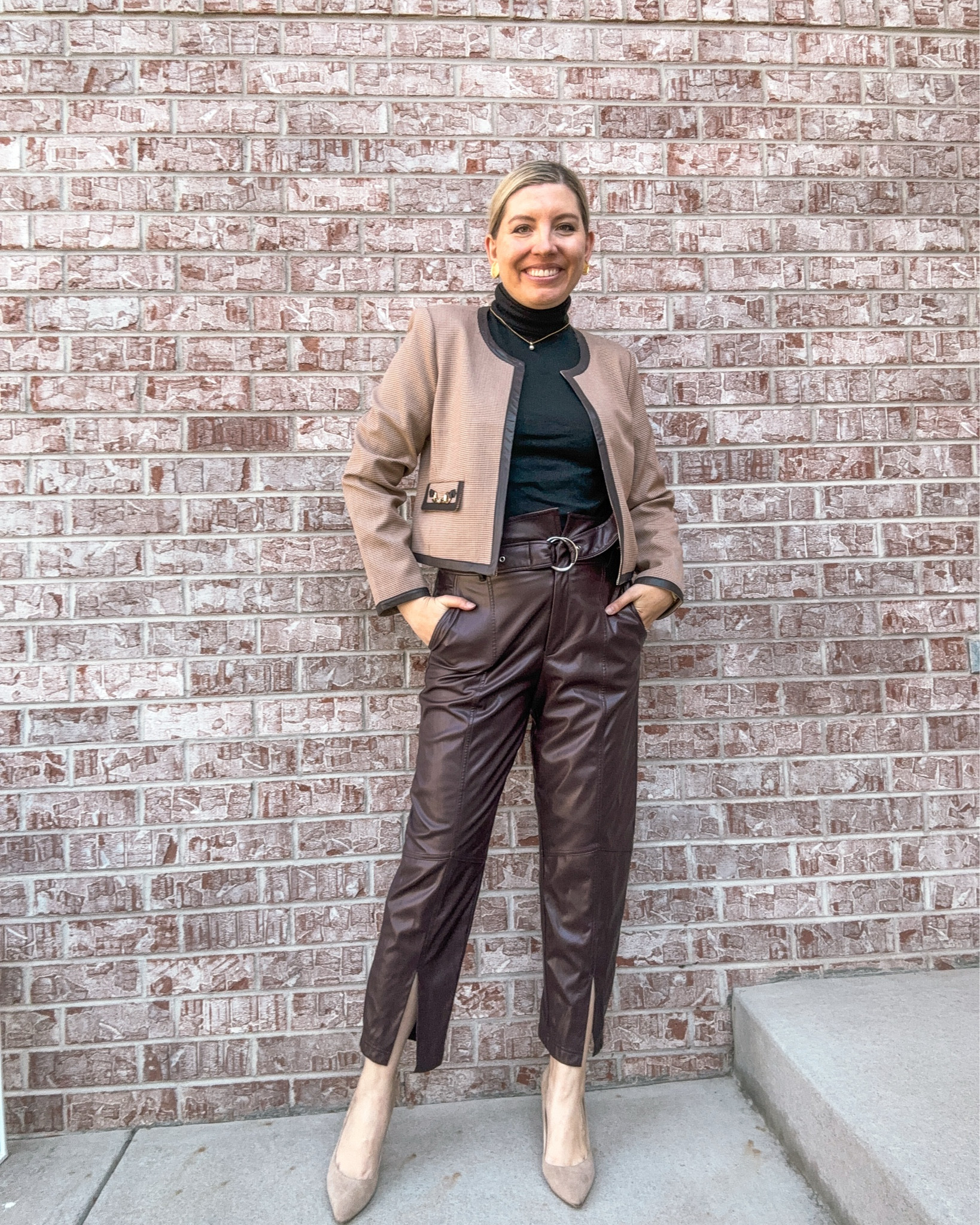 Look 12 - Heritage Hall 🐎 
A curated capsule series

I used to think pieces like this were “for old people” so I guess I’m “old people” now 😂 😂 
This is the kind of jacket my younger self would’ve walked right past. But now I truly love it. The horsebit detailing gives it that timeless, old-money polish I used to shy away from, and now I find myself drawn to it. ✨

Neutrals used to feel boring to me, too, but when they’re elevated with rich textures and heritage details like this, they become so much more than basics. There’s a bold confidence to them that I’ve really come to appreciate. 🤎🐎

Each of my capsules is a curated two-week wardrobe built around a distinct mood or theme. Heritage Hall blends classic prep with whimsical autumn touches - cozy, fun and functional.

Jacket - 10 Crosby Derek Lam 
Pants - Marissa Webb 
Turtleneck - Polo Ralph Lauren
Earrings - Vintage Givenchy (linked)
Necklace - Macys?
Shoes - Jimmy Choo (linked)

#LTKSeasonal #LTKShoeCrush #LTKTall