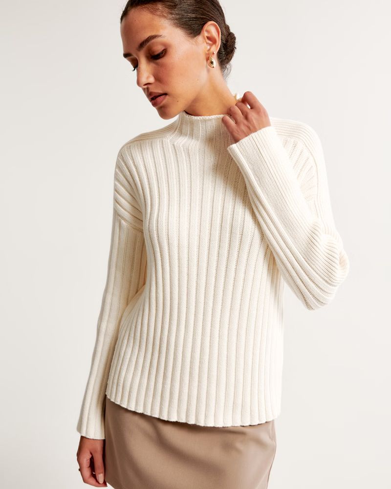 Ribbed Mockneck Sweater | Abercrombie & Fitch (US)