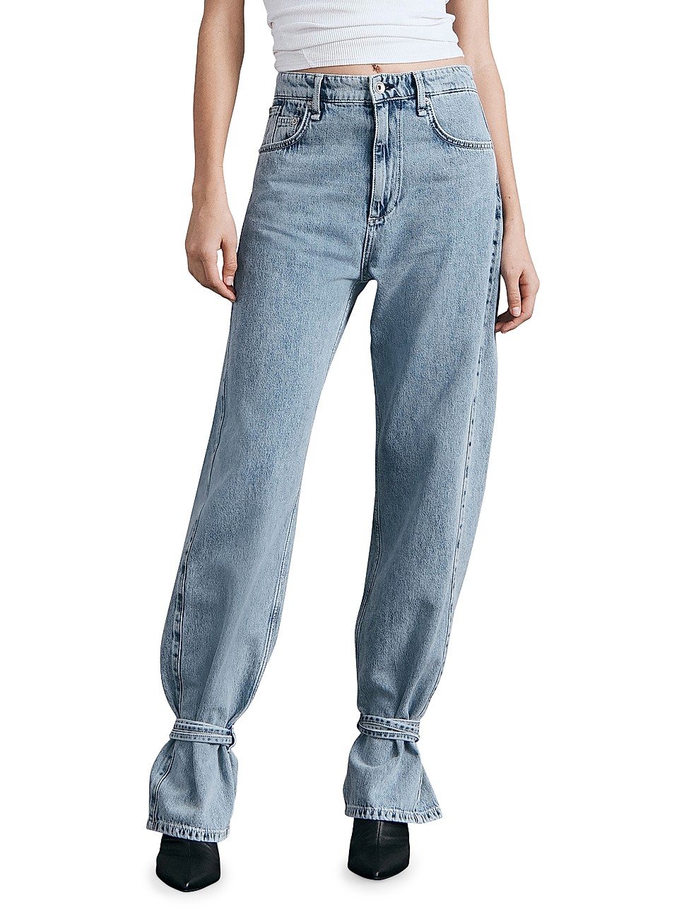 Splice High-RIse Stretch Barrel-Leg Jeans | Saks Fifth Avenue