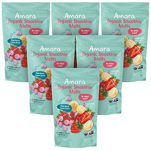 Amara Smoothie Melts - Mixed Red Berries - Baby Snacks Made With Fruits and Vegetables - Healthy ... | Amazon (US)