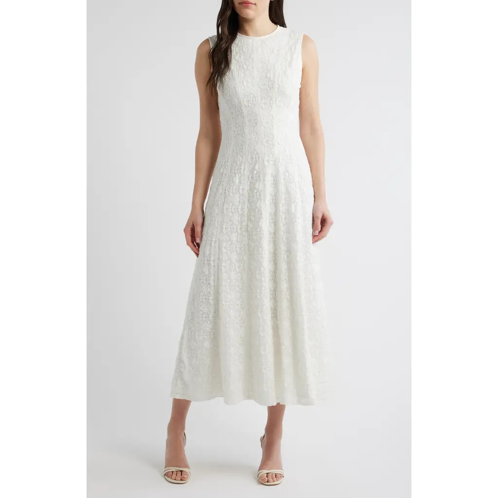 Hill House Home Leanne Paneled Lace Maxi Dress in White at Nordstrom, Size Small | Nordstrom