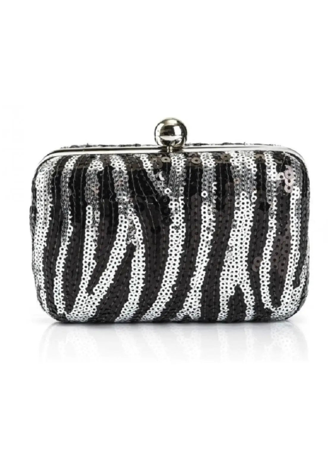 Bolsa Clutch Liage Festa Bordada Estampada Paete Alça Removivel Metal Preta e Prata | Dafiti (BR)