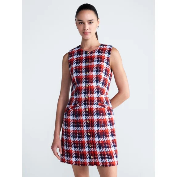Free Assembly Women's and Women's Plus Sleeveless Tweed Mini Dress, Sizes 0-28 | Walmart (US)