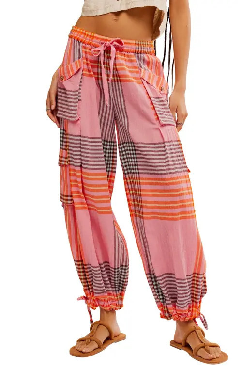 Free People Crafted Plaid Cargo Pants in Pink Combo at Nordstrom, Size Small | Nordstrom