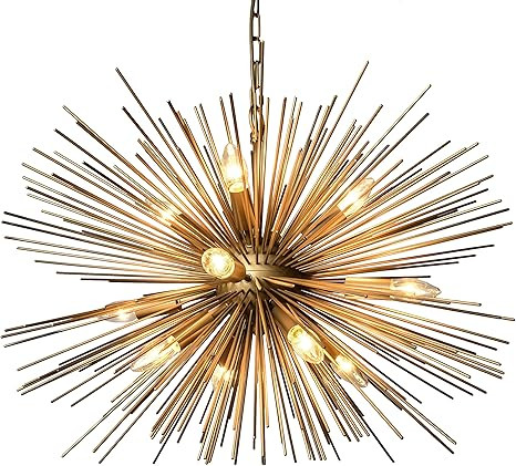 AA Warehousing 12 Light Gold Finish Chandelier | Amazon (US)
