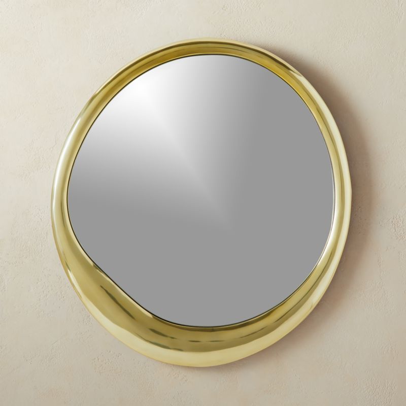 Demura Brass Round Wall Mirror 24" + Reviews | CB2 | CB2