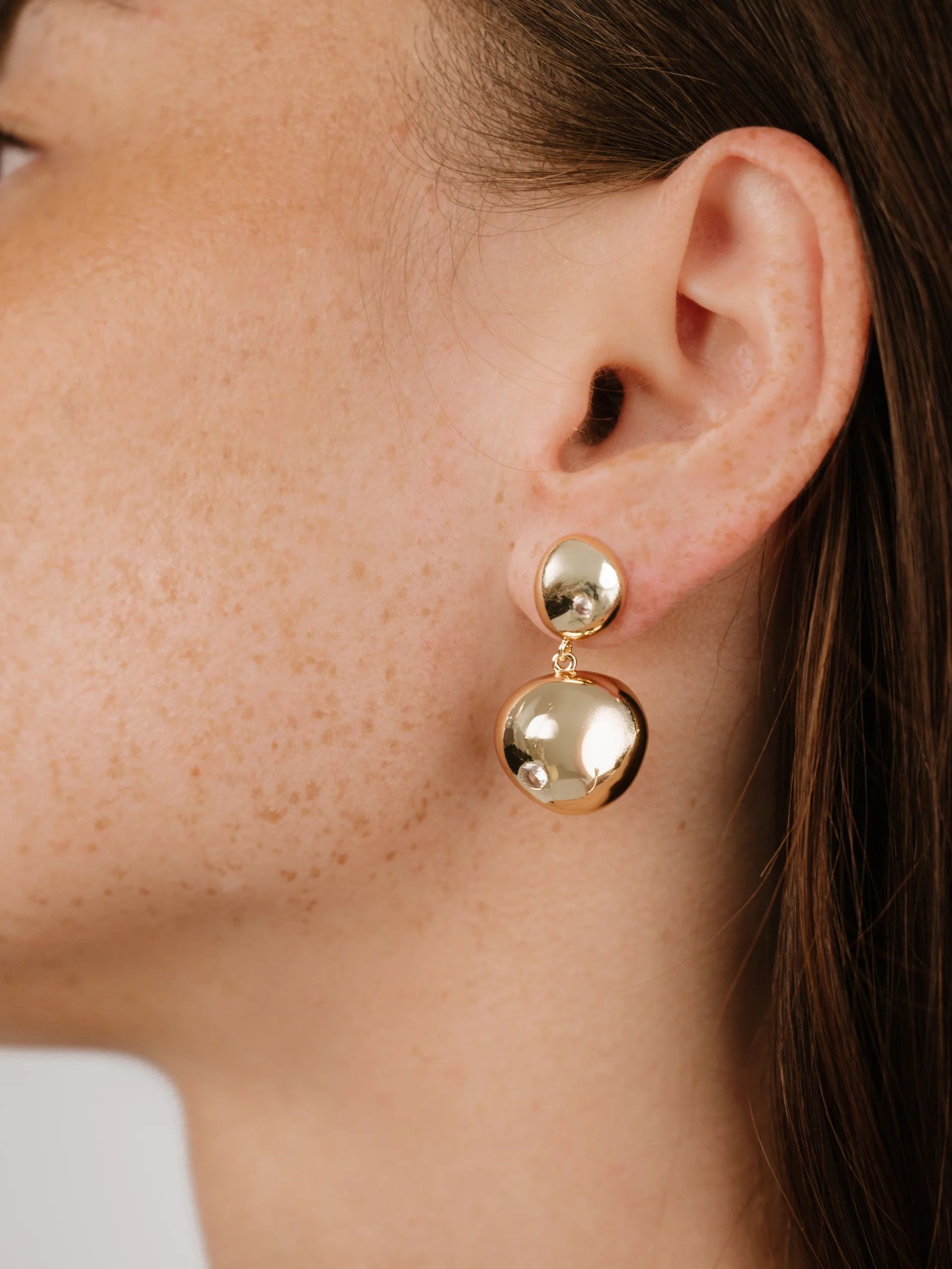 Polished Double Pebble Drop Earrings | Ettika