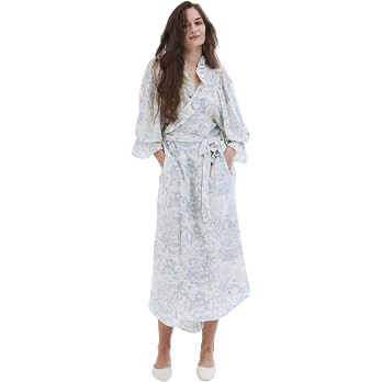 NOTHING FITS BUT 100% Cotton Muslin Gauze Maternity Robe, Nursing & Delivery Gown with Adjustable... | Amazon (US)
