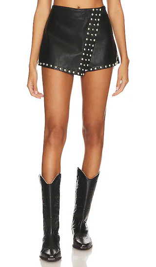 Studded Emmy Mini Skort in Black | Revolve Clothing (Global)