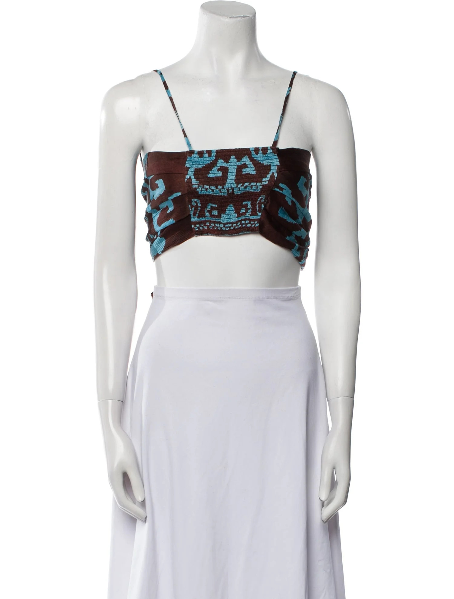 Printed Square Neckline Crop Top | The RealReal