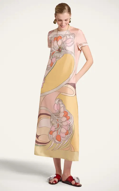 La DoubleJ Swing Dress in Tulip Placée Pale Pink at Nordstrom, Size Small | Nordstrom