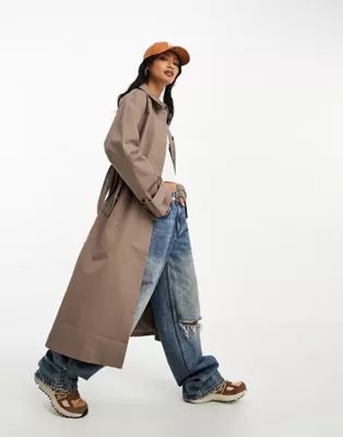 & Other Stories relaxed belted trench coat in dark beige | ASOS (Global)