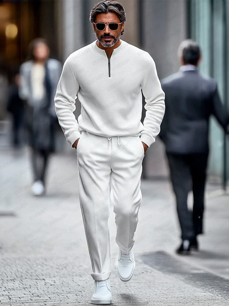 Simple Quarter Zip Tracksuit Set | Coofandy