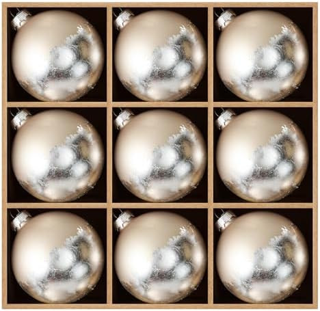 DN DECONATION Christmas Decorations Ball Ornaments Set of 9, Silver Matte Xmas Tree Hanging Ball ... | Amazon (US)