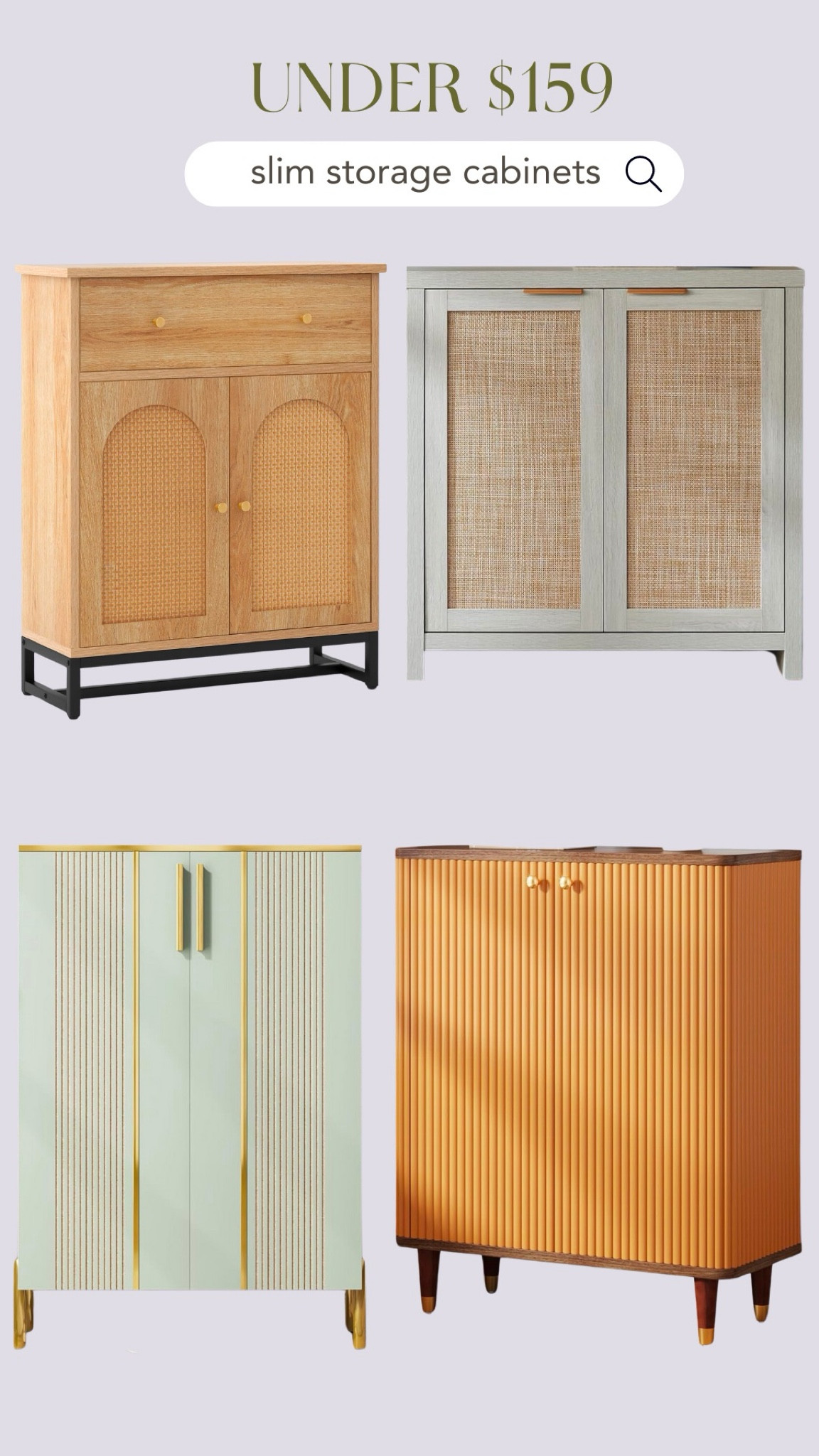 Slim storage cabinets under $159 😍

#LTKsalealert #LTKstyletip #LTKhome