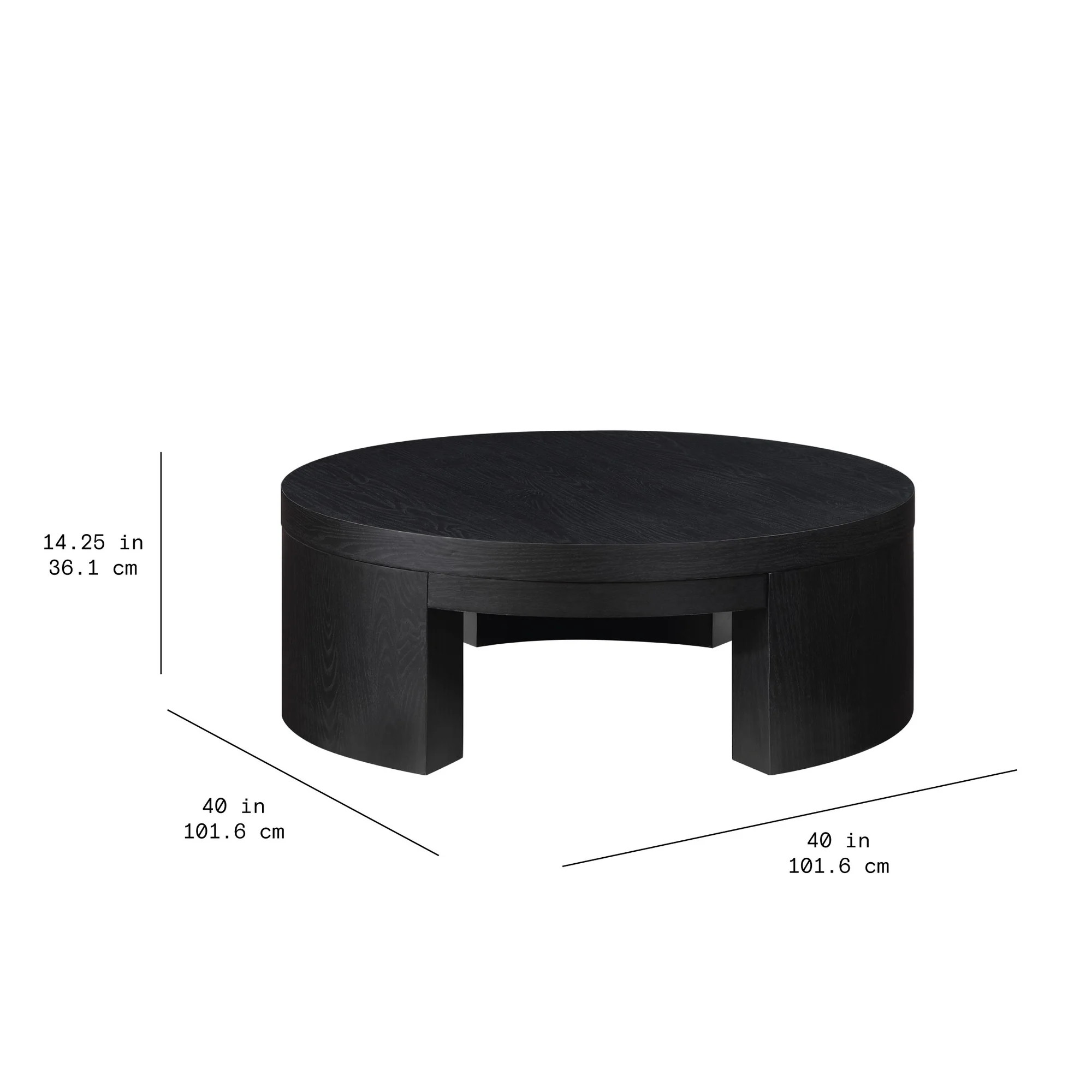 Beautiful Mod Round Coffee Table by Drew Barrymore, Black Wood Finish | Walmart (US)