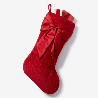 Personalization Mall Holly Jolly Bow Christmas Stocking -Red | Target
