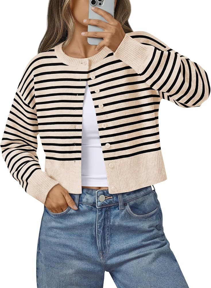 LILLUSORY Womens Lightweight Cardigan Cropped Knit Fall Cute Sweaters 2026 | Amazon (US)