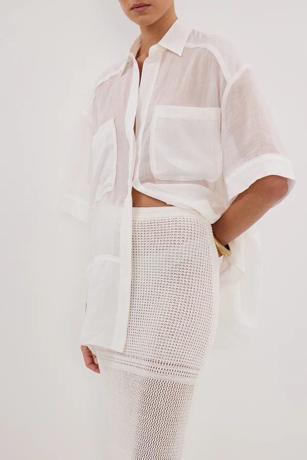 HALLIE OFF WHITE CROCHET MAXI SKIRT | DISSH