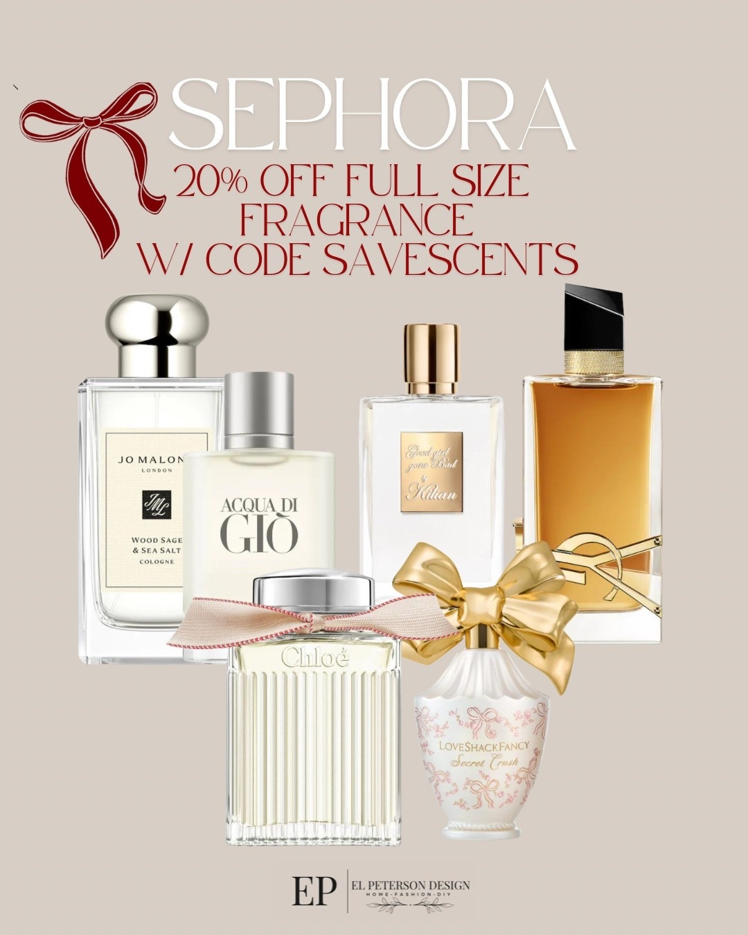 Sephora 
20% off full size fragrances 
Perfume
Cologne 

#LTKSaleAlert