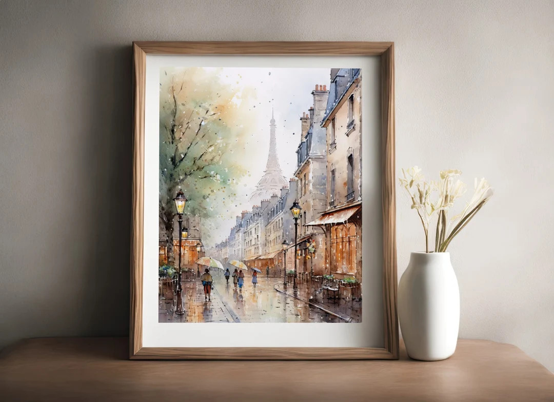 Rain in Paris Watercolor Paris Scene Paris Watercolor Paris - Etsy | Etsy (US)