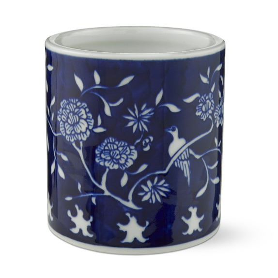 Petite Blue & White Cachepot, Bird On Branch | Williams-Sonoma