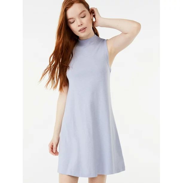 Free Assembly Women's Sleeveless Mock Neck Swing Dress | Walmart (US)