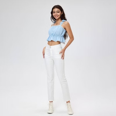Women's Lace Trim Cropped Cami Top - Wild Fable™ Light Blue XXL | Target