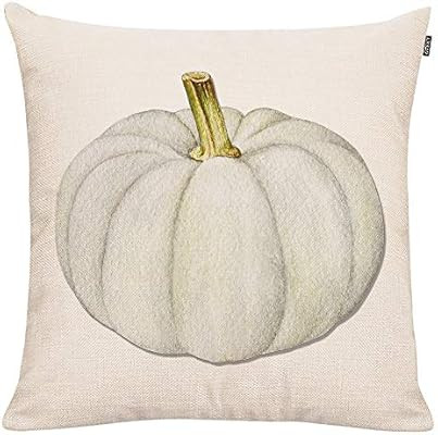 GTEXT Fall Throw Pillow Cover Autumn Decor White Pumpkin Pillow Cover 18x18 Outdoor Pillow Linen ... | Amazon (US)