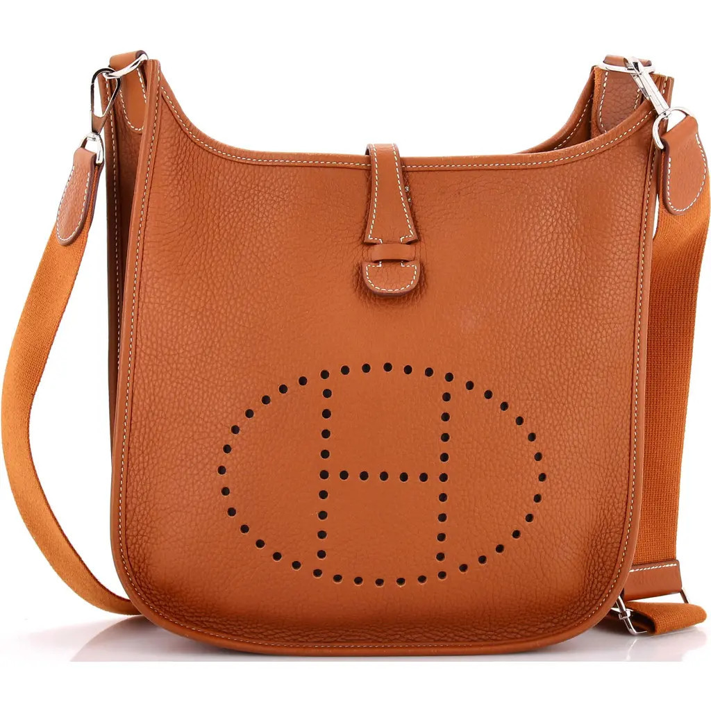Pre-Owned Hermes Evelyne Bag Gen III Clemence PM in Metallic Gold at Nordstrom, Size Small | Nordstrom