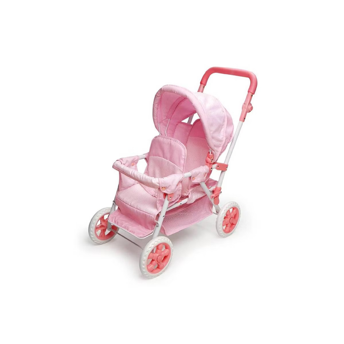 Badger Basket Double Doll Stroller - Pink & White Gingham | Target