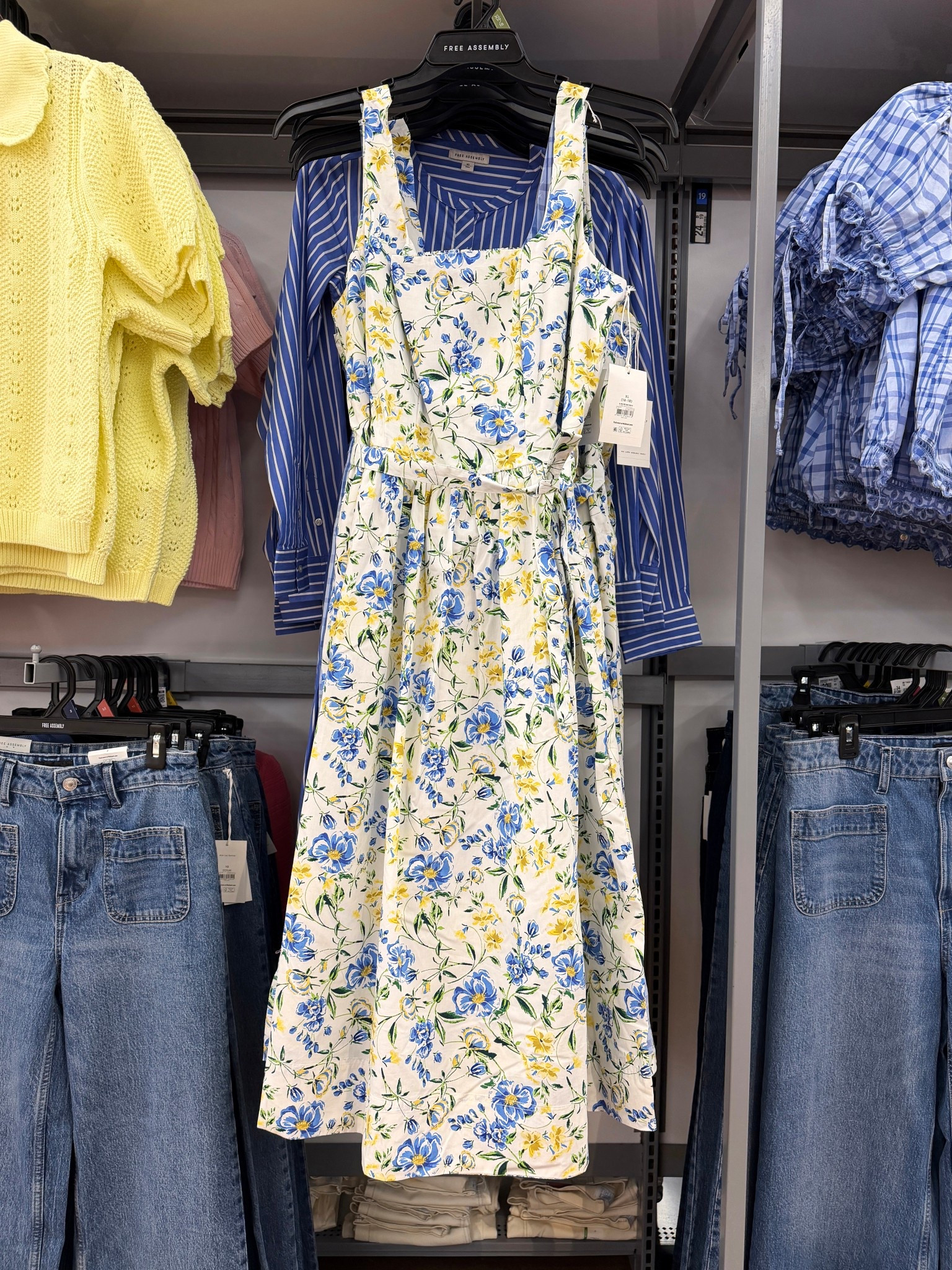 New arrival at Walmart and it’s such a pretty one for spring! 🩵🌼 This Free Assembly Sleeveless Belted Cotton Midi Dress has the sweetest yellow, blue, and white floral print. 😍 The square neckline and gently shirred waist give it a flattering, ladylike silhouette, and the self-tie belt lets you adjust the fit. Lightweight cotton, breezy for warm days, and yes — it has side pockets! ☀️ Such a lovely option for Easter, spring events, or sunny everyday outings. Linked here! 💙 #WalmartFinds #SpringDress #SpringFashion

#LTKootd #LTKSpringSale #LTKSeasonal