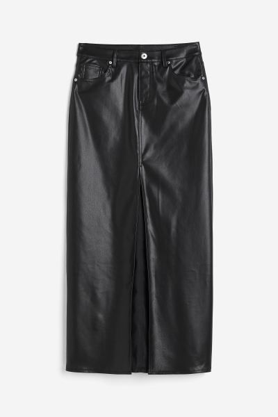 Coated Pencil Skirt - Black - Ladies | H&M US | H&M (US + CA)