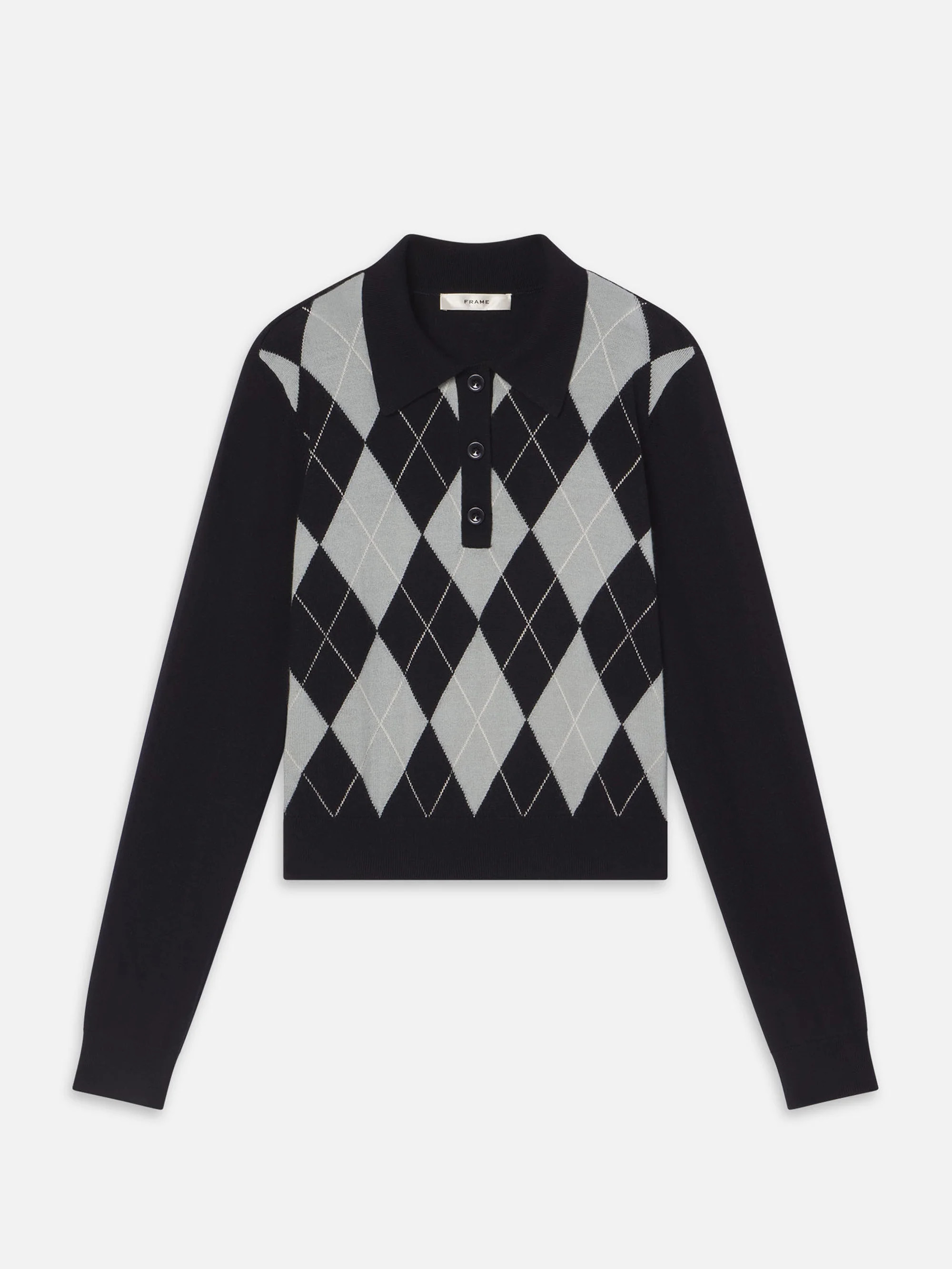 THE ARGYLE POLO GREY MULTI | Frame Denim