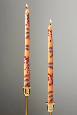 Handpainted Harvest Taper Candles, Set of 2 | Anthropologie (US)