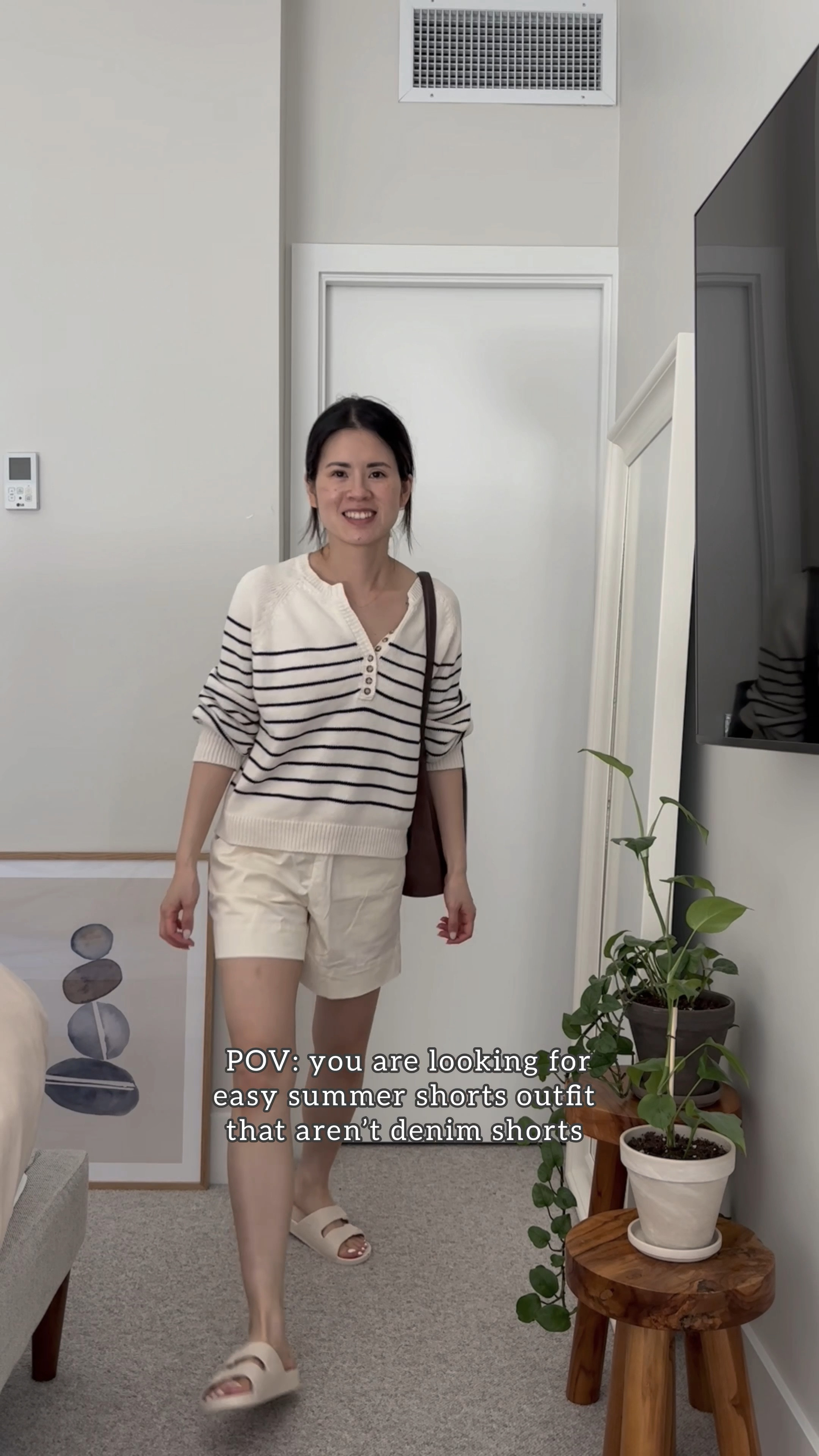 Sweater: Sezane tts. In a small
Shorts: Everlane Easy shorts. Tts. I’m  between size 0 and 2. Wearing 0 here. 
Also linked other comfy shorts. 
Freedom Moses flats. Tts

#LTKcanada #LTKsummer