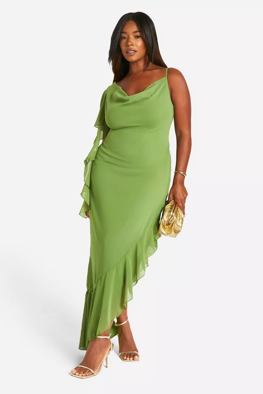 Plus Chiffon Cowl Neck Maxi Dress | boohoo (US & Canada)
