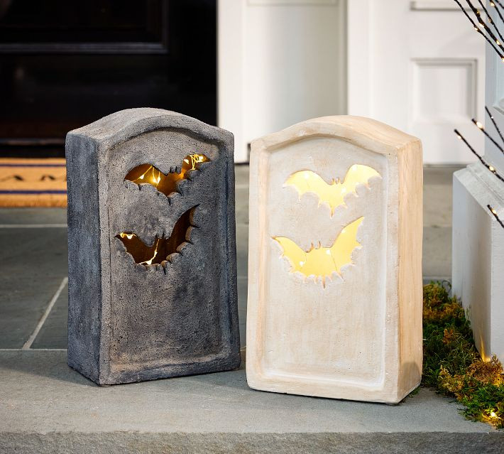 Terracotta Bat Cutout Tombstone | Pottery Barn (US)