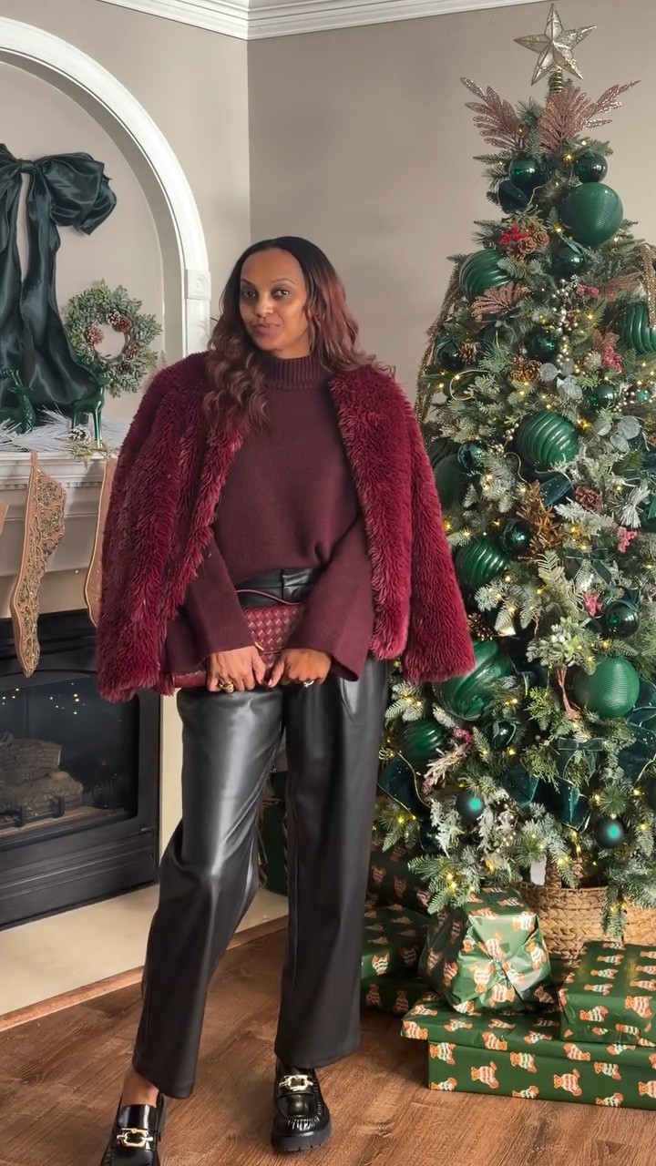 Sunday church outfit- burgundy + black — officially my new fave combo. Anyone else obsessed?

#LTKHoliday #LTKOver40 #LTKSeasonal