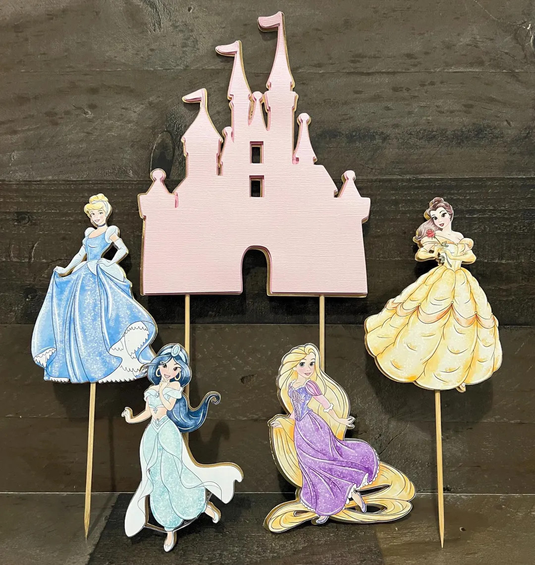 Disney Princess Toppers Princess Party Decoration Princess Birthday Girl Cake Topper Castle Party... | Etsy (US)