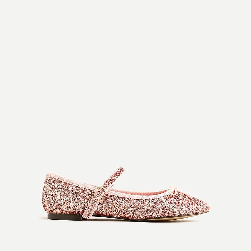 Girls' glitter ballet flats | J.Crew US